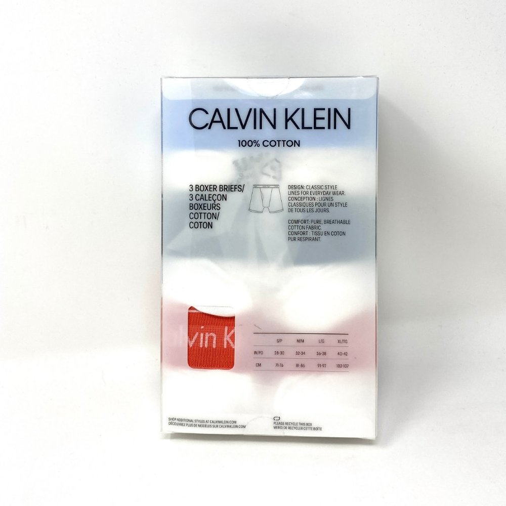 💖MEGA SALE💖🍃 Calvin Klein 3 Pack Cotton  Brief White Mens  S M NB4003-934 - Picture 3 of 9